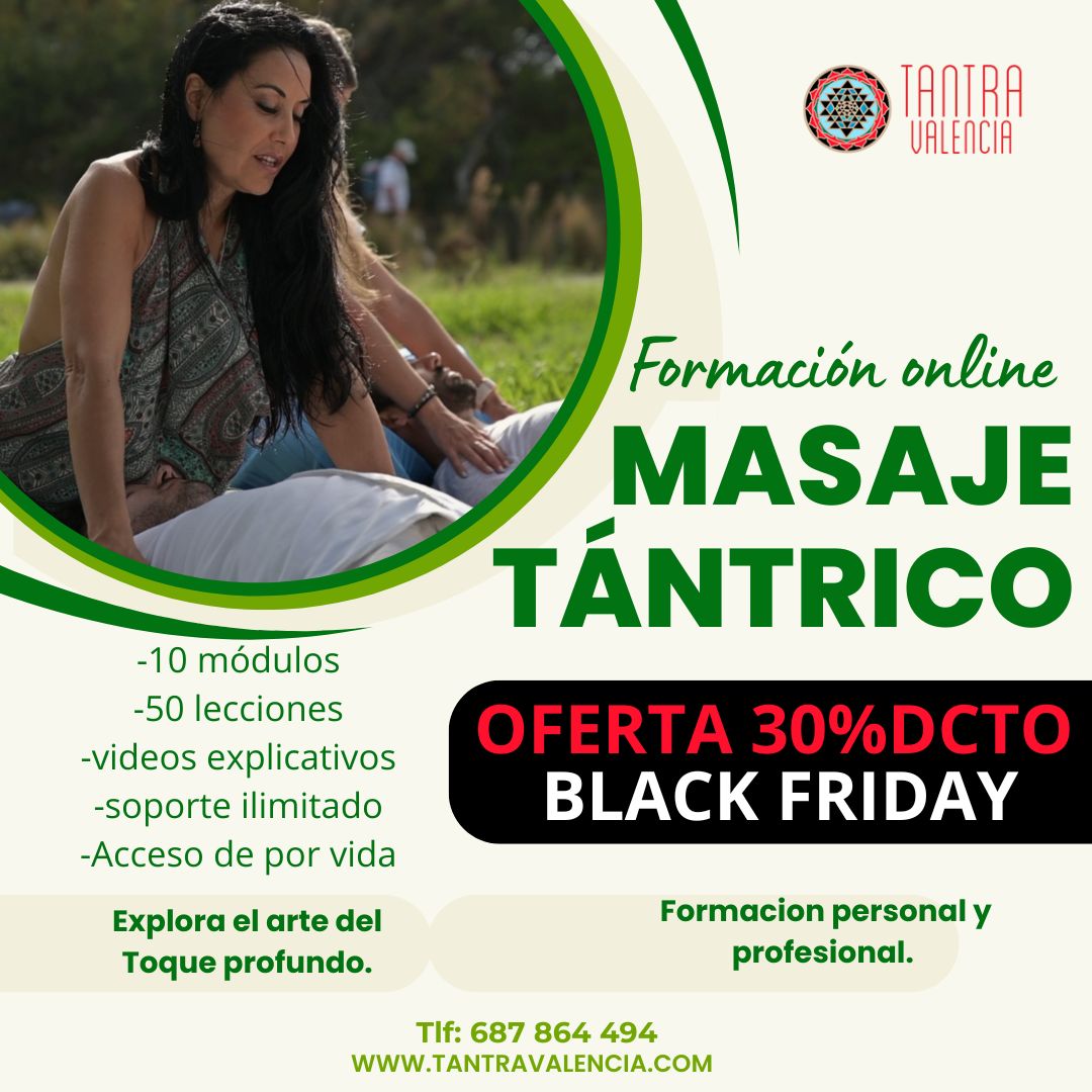 Cartel TANTRA BLACK FRIDAY- Formacion Online Masaje Tantrico 40dcto Masaje Tántrico
